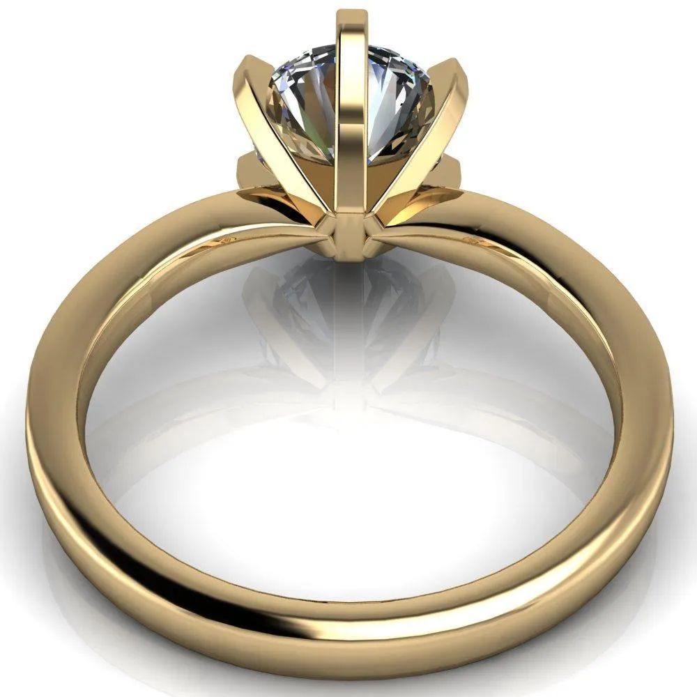 Oscilla Round Center Stone 6 Prong Ring
