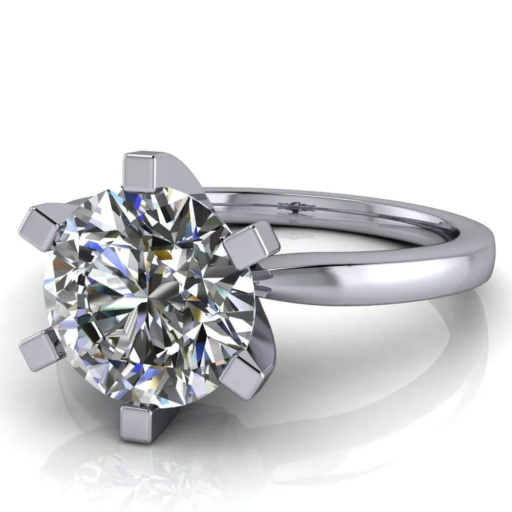 Oscilla Round Center Stone 6 Prong Ring