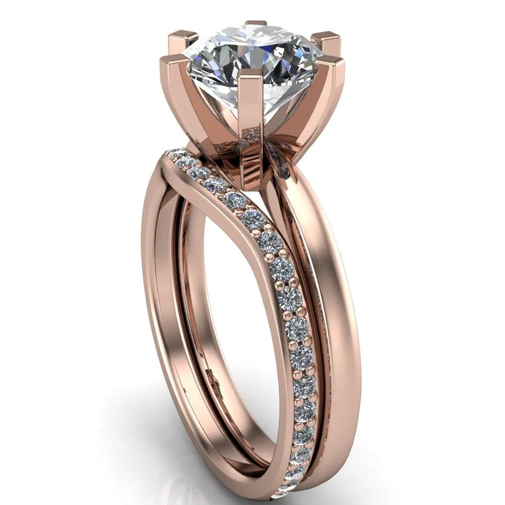 Oscilla Round Center Stone 6 Prong Ring
