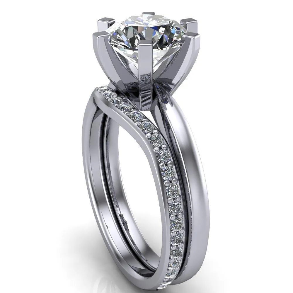 Oscilla Round Center Stone 6 Prong Ring