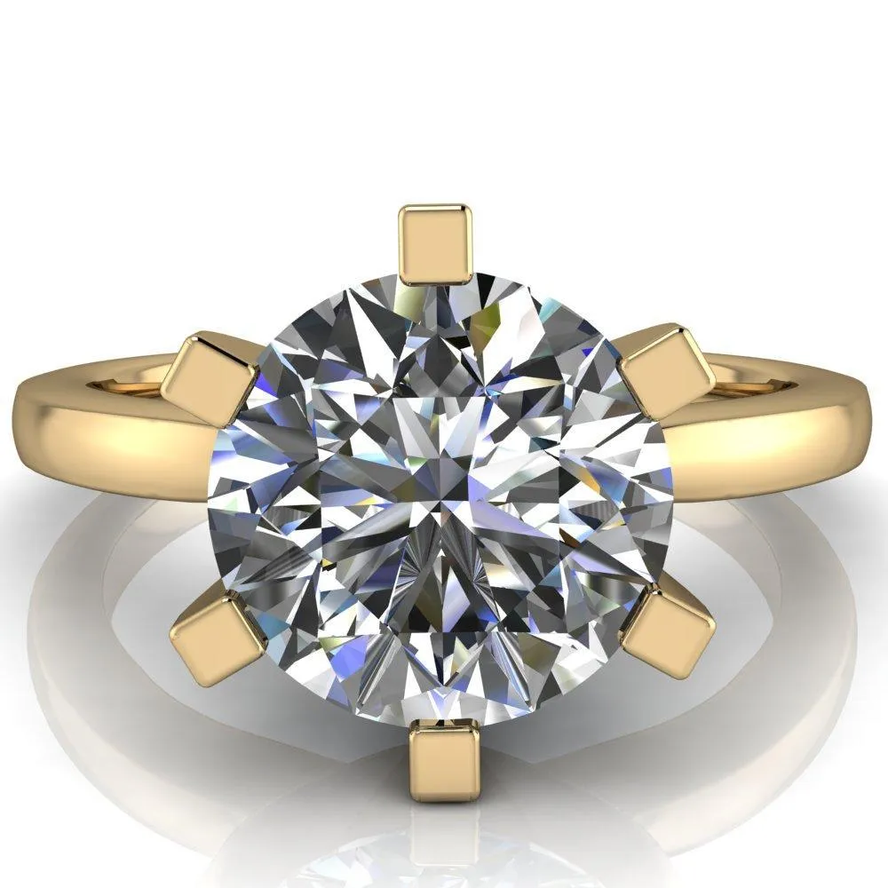 Oscilla Round Center Stone 6 Prong Ring