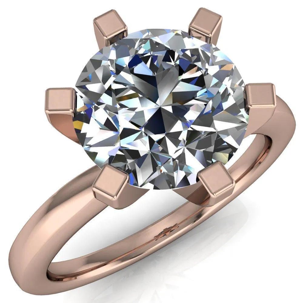 Oscilla Round Center Stone 6 Prong Ring