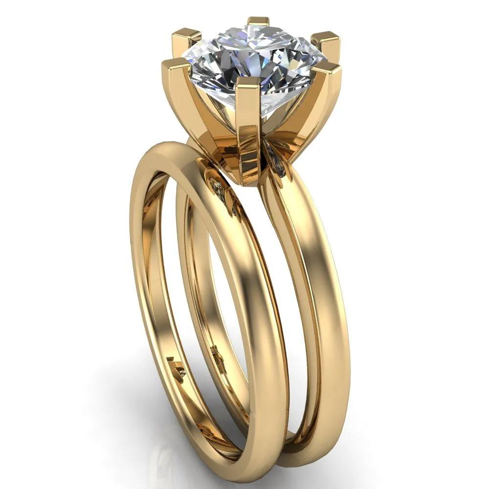 Oscilla Round Center Stone 6 Prong Ring