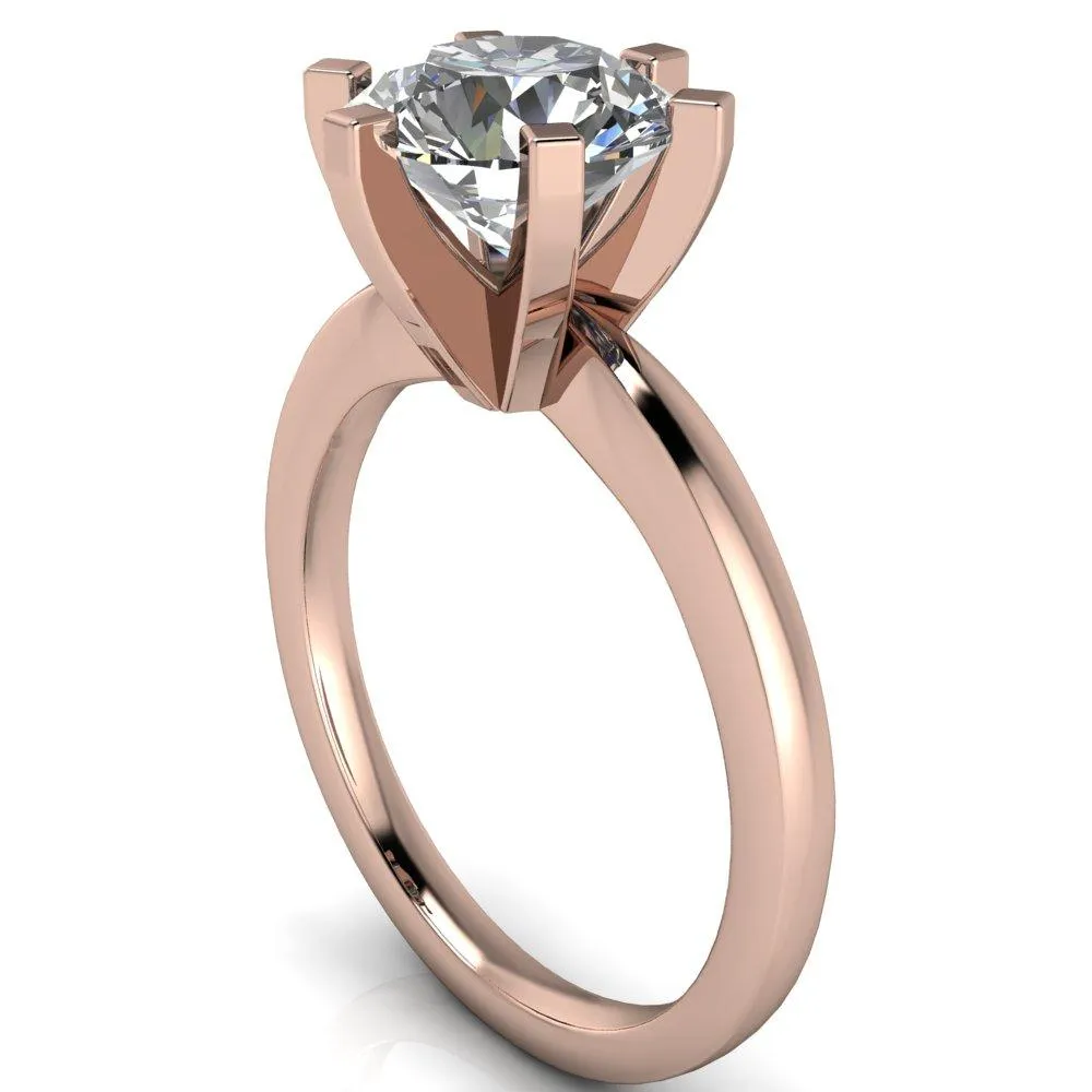 Oscilla Round Center Stone 6 Prong Ring