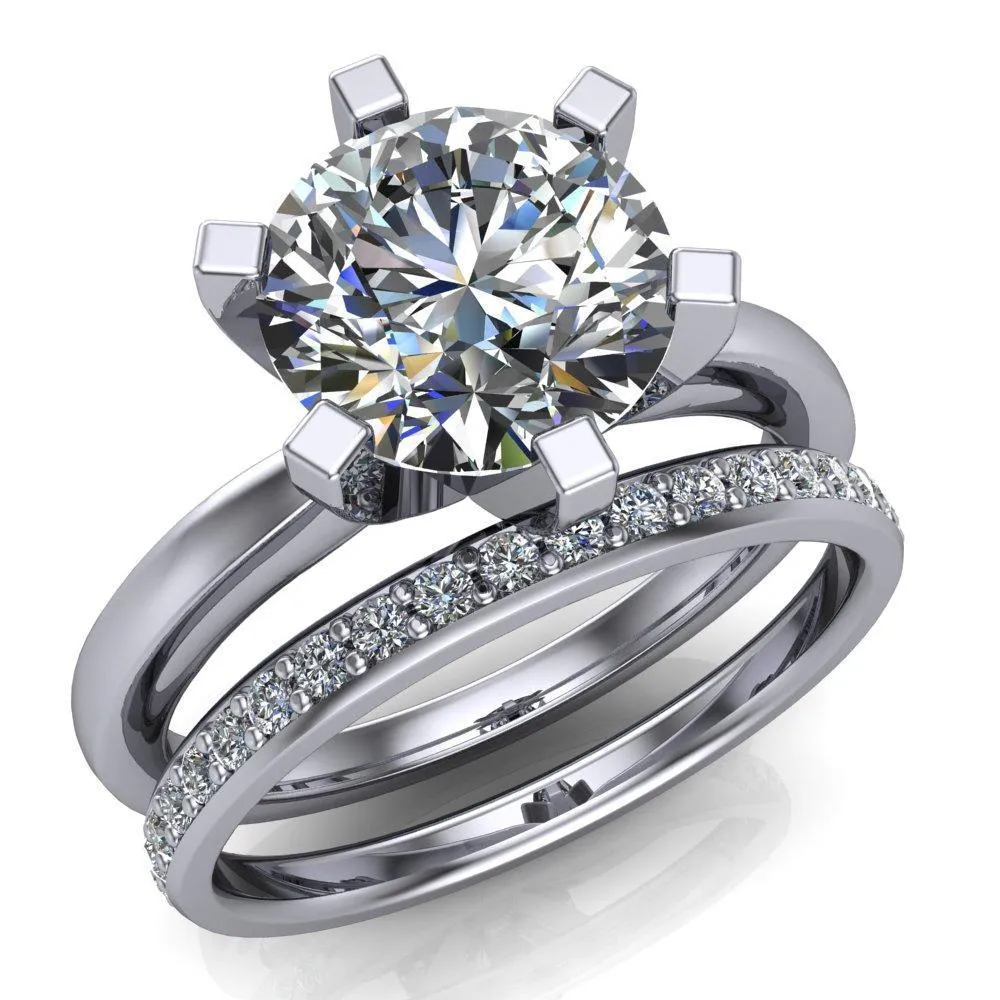 Oscilla Round Center Stone 6 Prong Ring