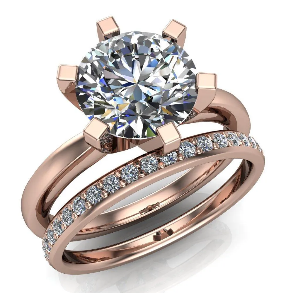 Oscilla Round Center Stone 6 Prong Ring