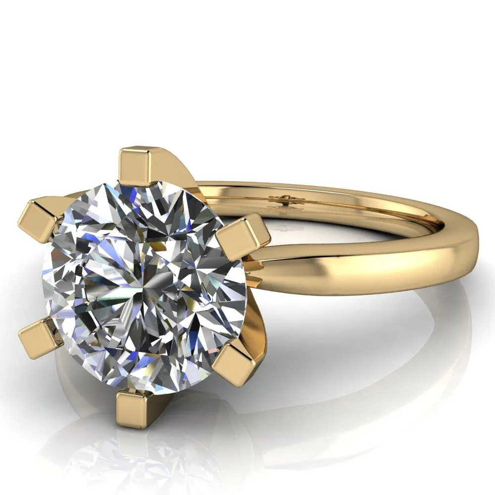Oscilla Round Center Stone 6 Prong Ring
