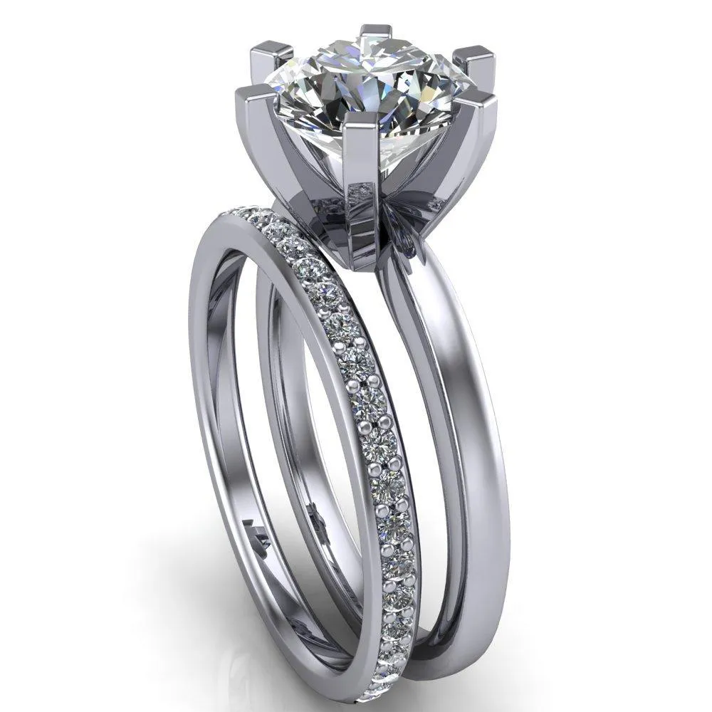 Oscilla Round Center Stone 6 Prong Ring