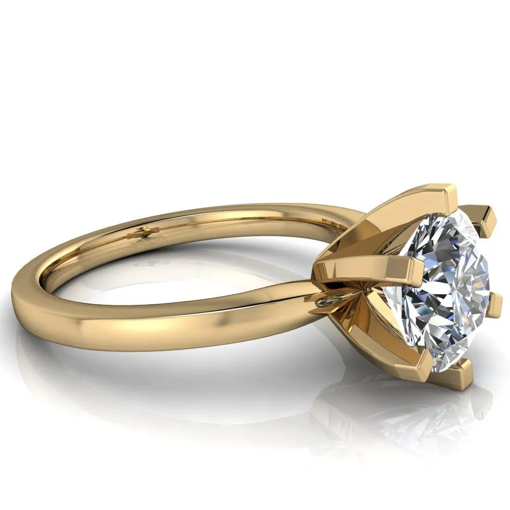 Oscilla Round Center Stone 6 Prong Ring