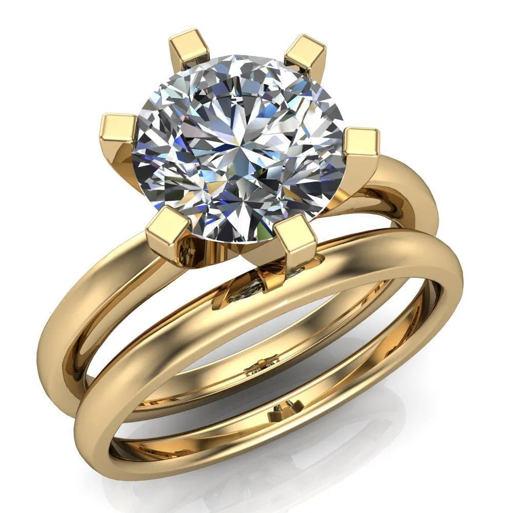Oscilla Round Center Stone 6 Prong Ring