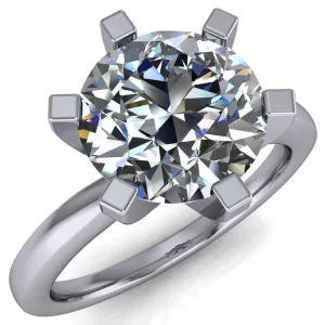 Oscilla Round Center Stone 6 Prong Ring