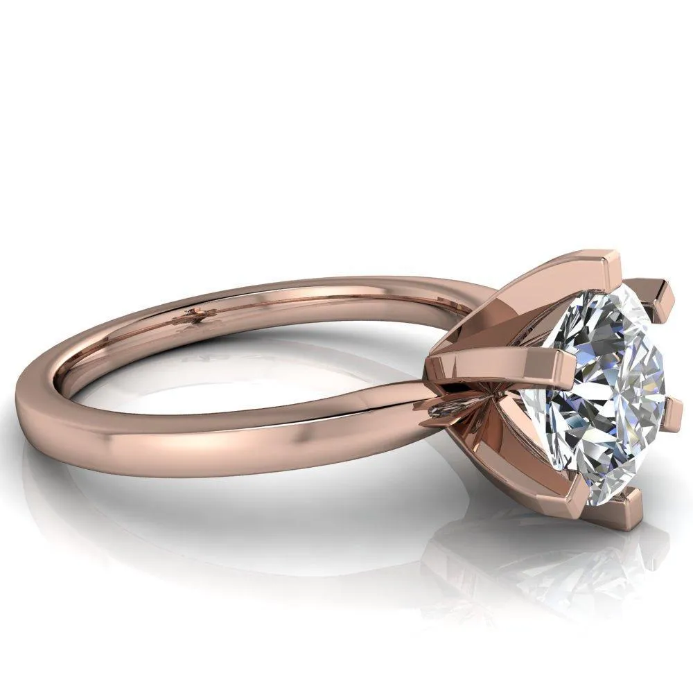 Oscilla Round Center Stone 6 Prong Ring