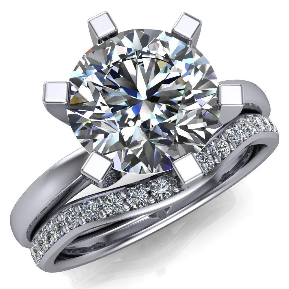 Oscilla Round Center Stone 6 Prong Ring