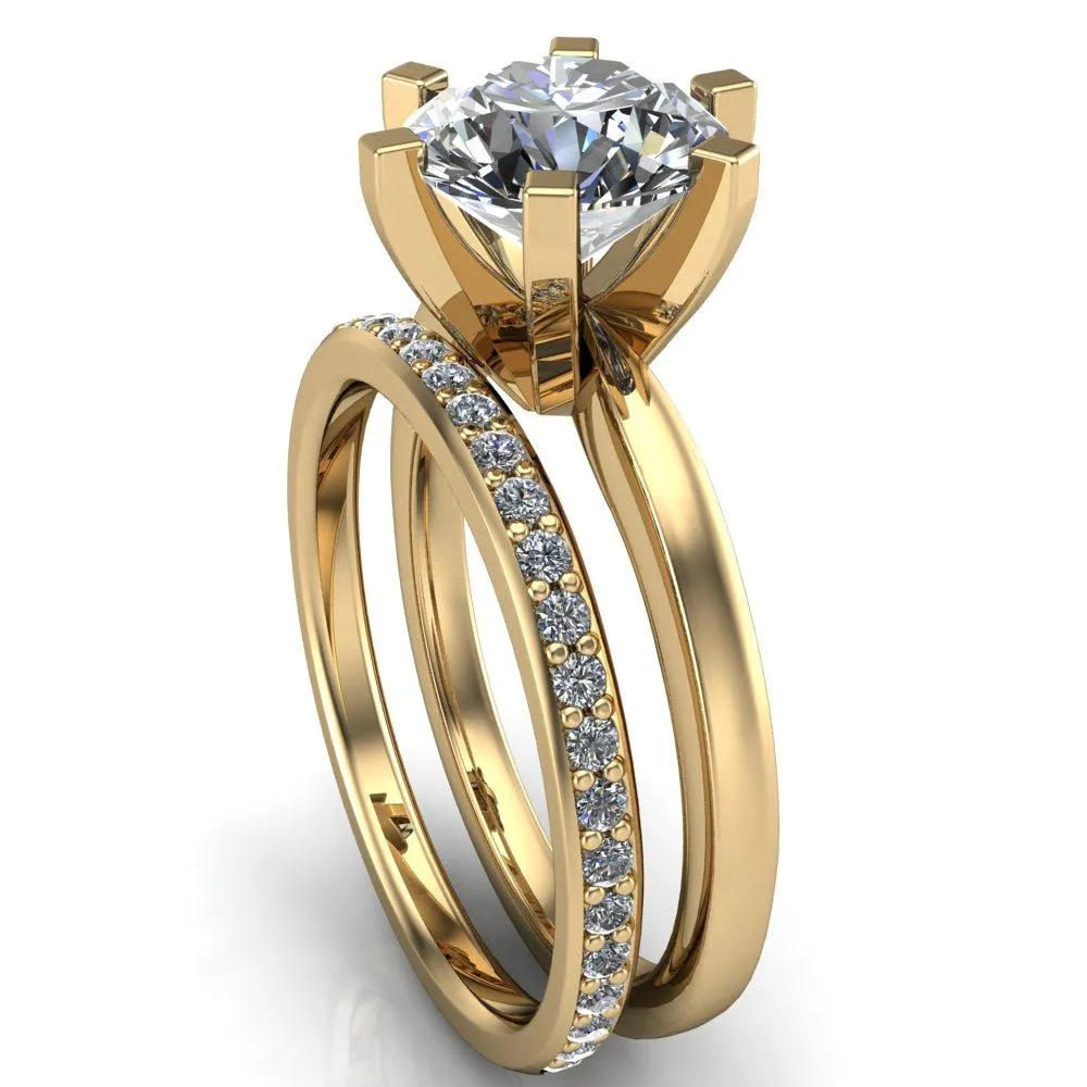 Oscilla Round Center Stone 6 Prong Ring