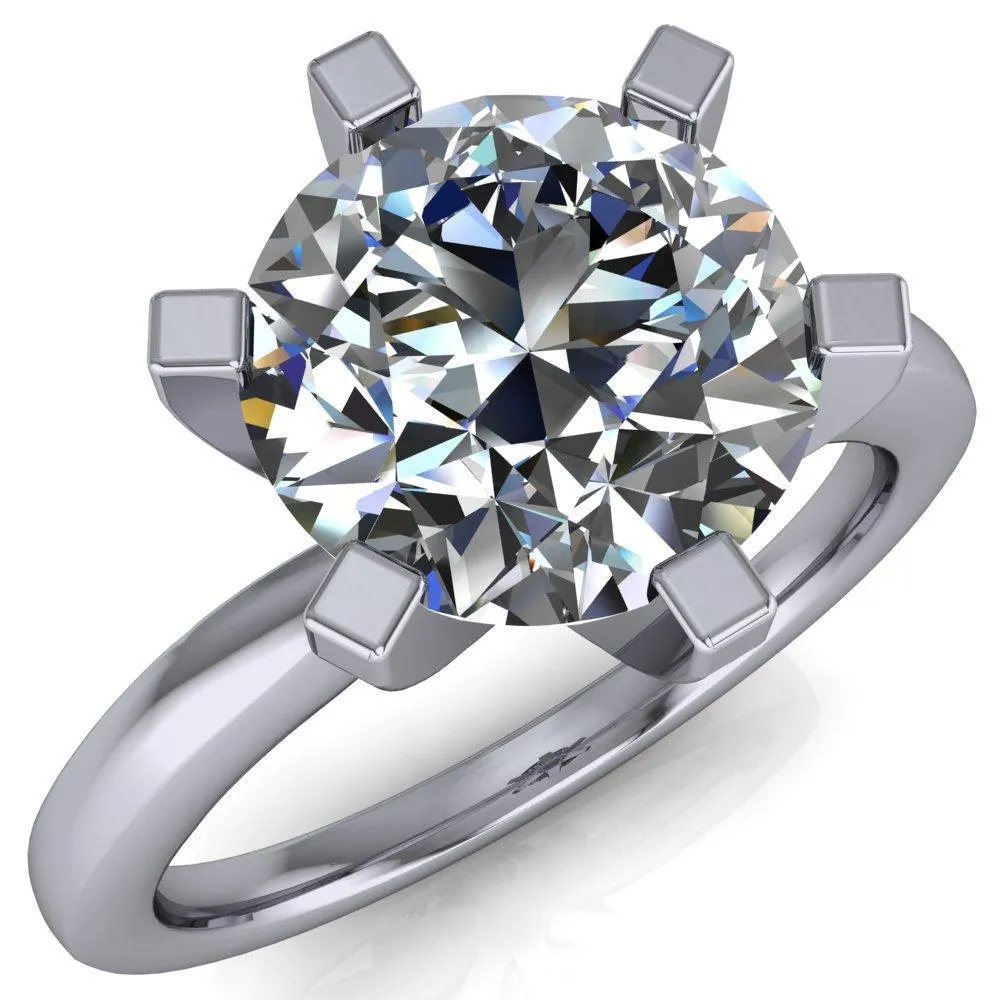 Oscilla Round Center Stone 6 Prong Ring