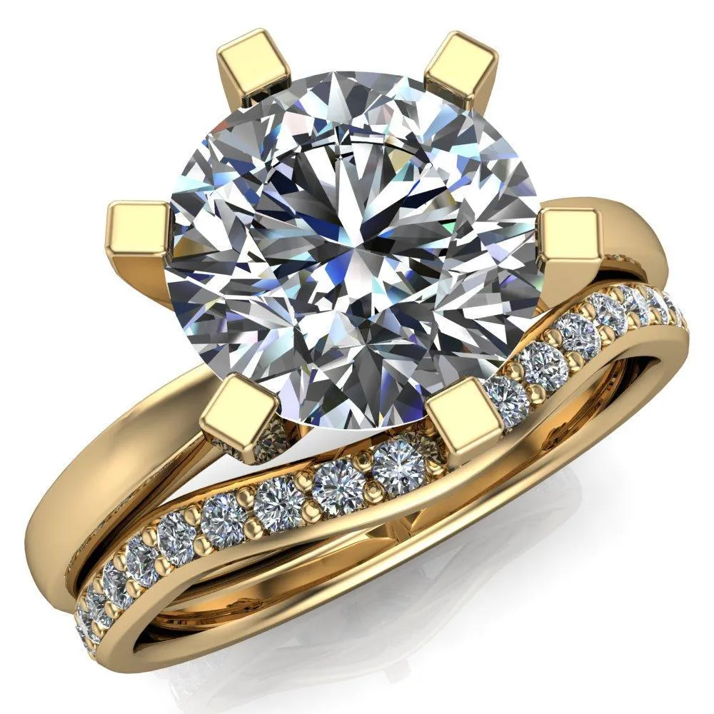 Oscilla Round Center Stone 6 Prong Ring