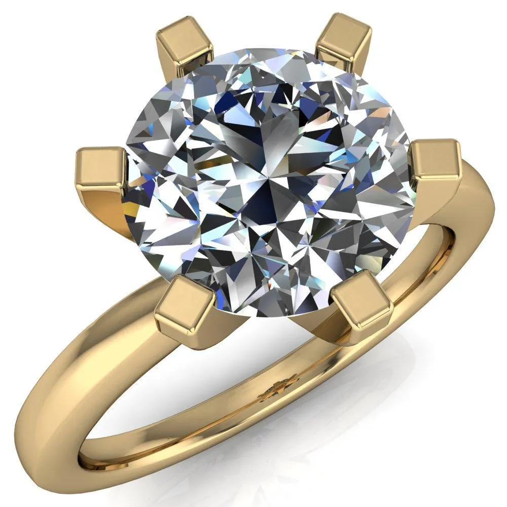 Oscilla Round Center Stone 6 Prong Ring