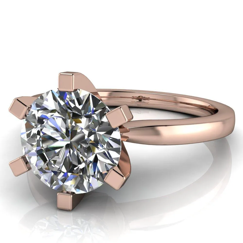 Oscilla Round Center Stone 6 Prong Ring