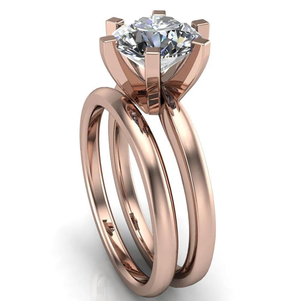 Oscilla Round Center Stone 6 Prong Ring
