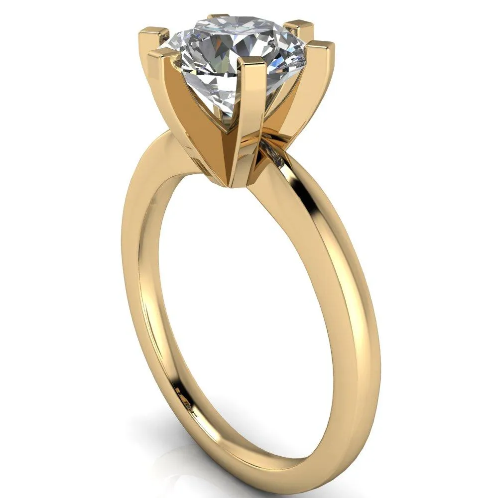 Oscilla Round Center Stone 6 Prong Ring