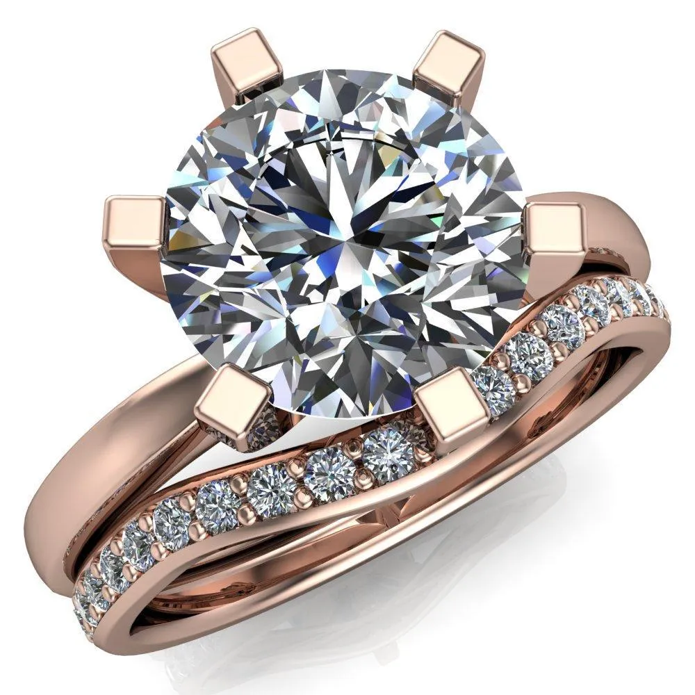 Oscilla Round Center Stone 6 Prong Ring