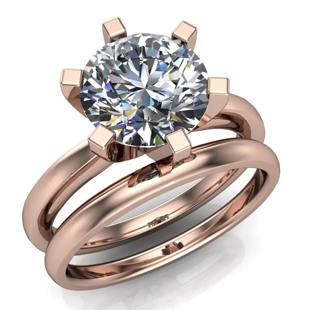 Oscilla Round Center Stone 6 Prong Ring