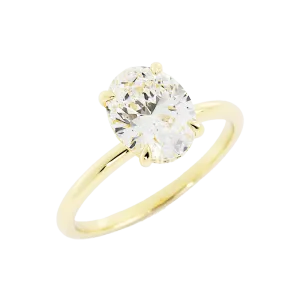 Oval Shaped Moissanite Hidden Halo Engagement Ring