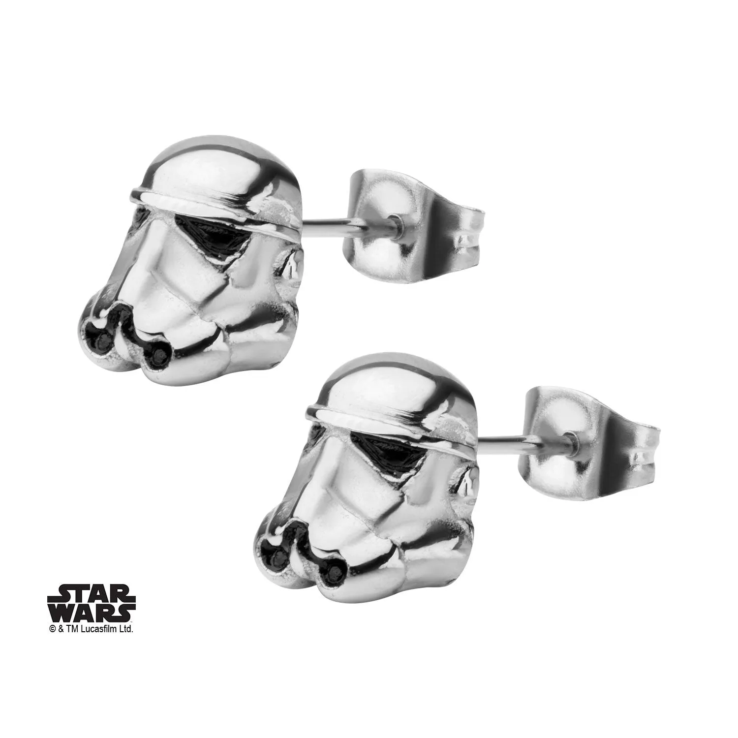 Pair of Stainless Steel Star Wars Storm Trooper Earrings