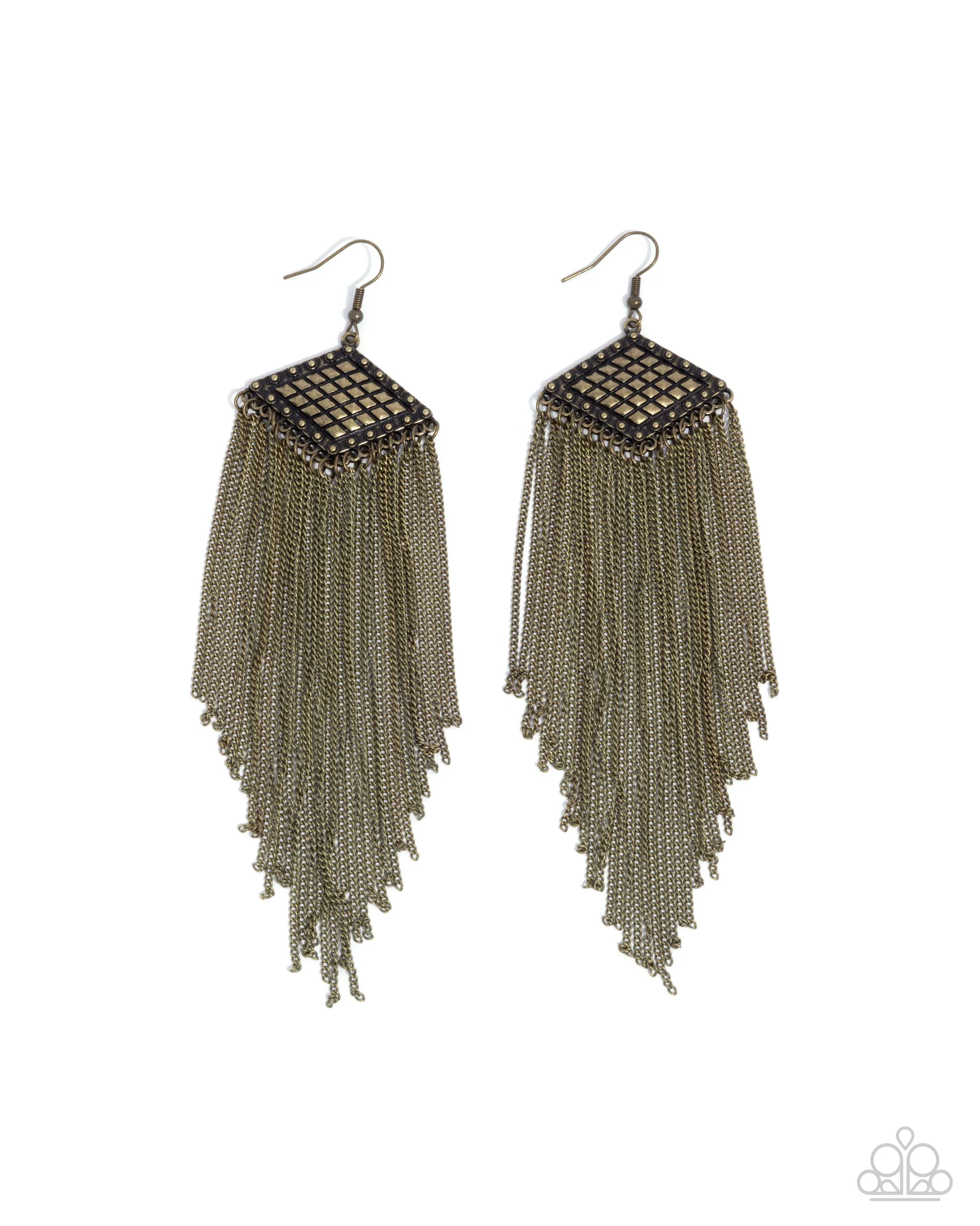 Paparazzi Forged Fringe - Brass Earrings