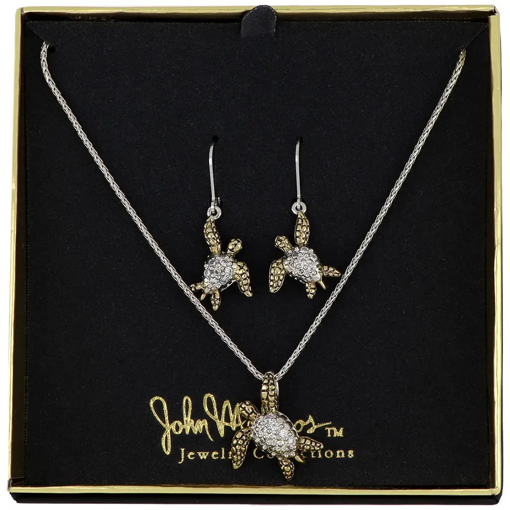 Pavé and Gold Sea Turtles Gift Set
