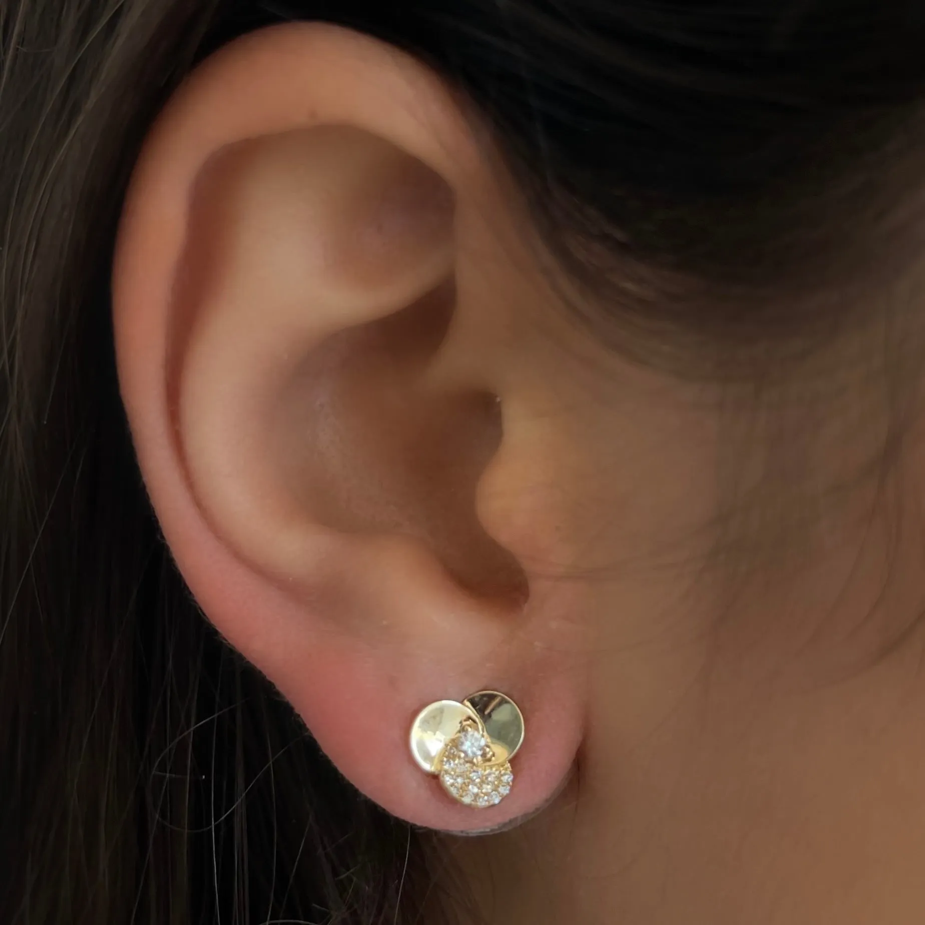 Pave Diamond Flower Studs