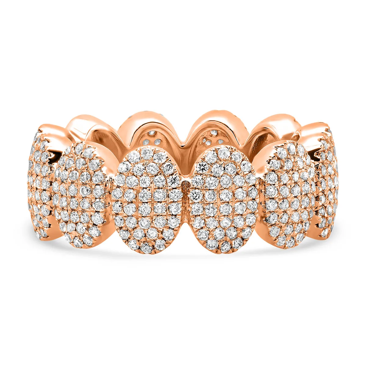 Pave Diamond Oval Eternity Band