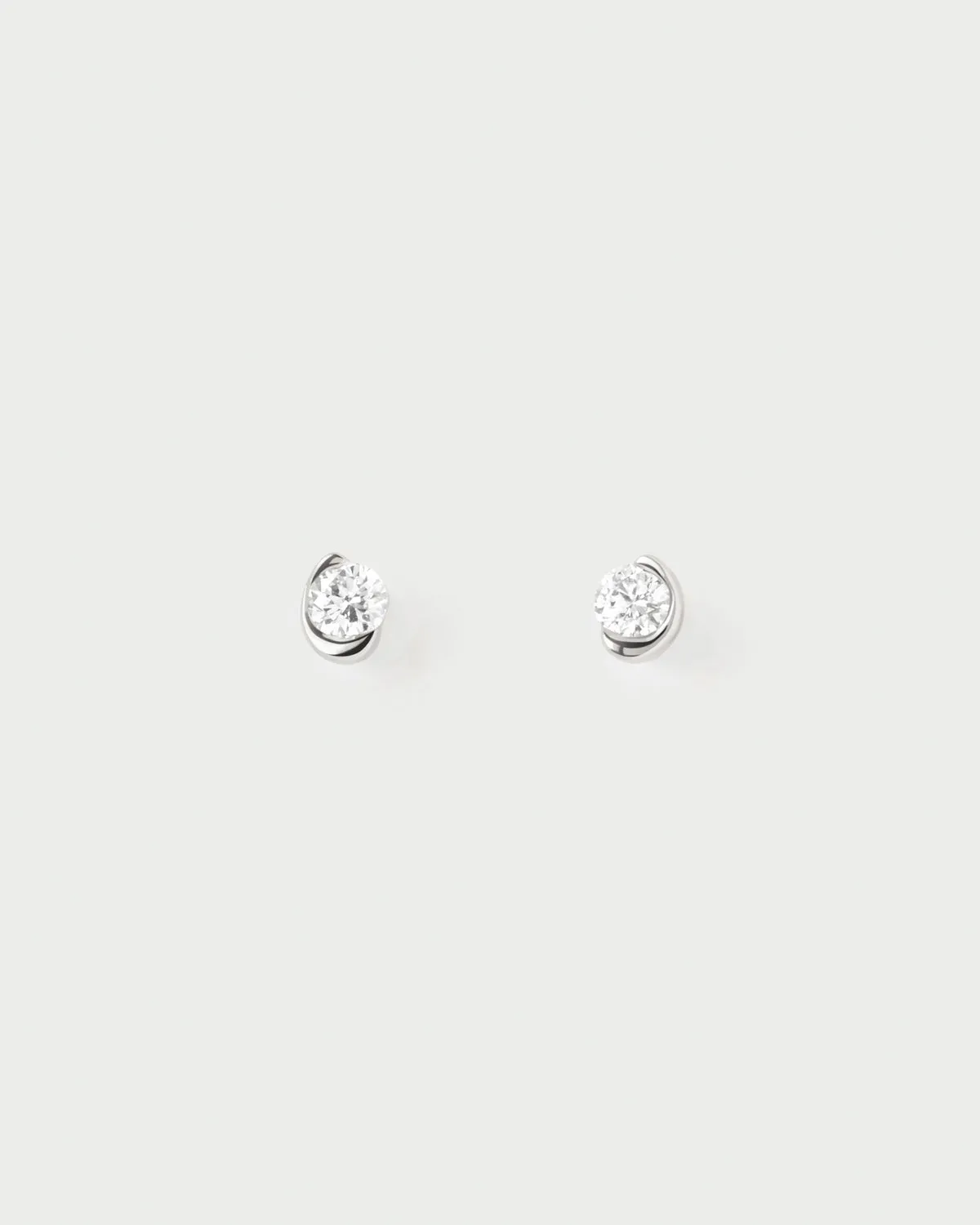 PD Paola Fine 18k Diamond and White Gold Delia Stud Earrings