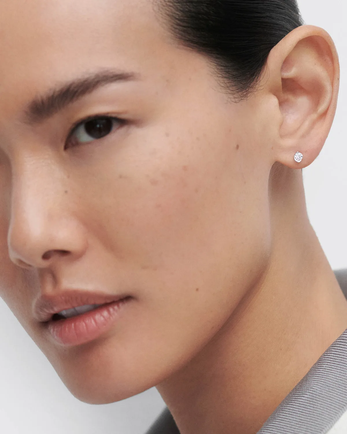 PD Paola Fine 18k Diamond and White Gold Delia Stud Earrings