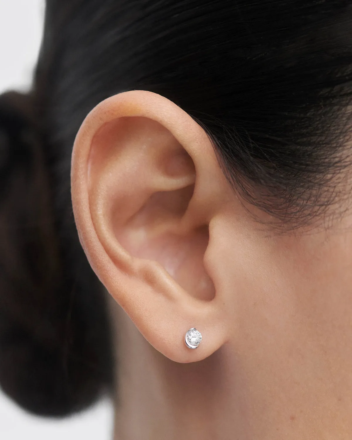 PD Paola Fine 18k Diamond and White Gold Delia Stud Earrings