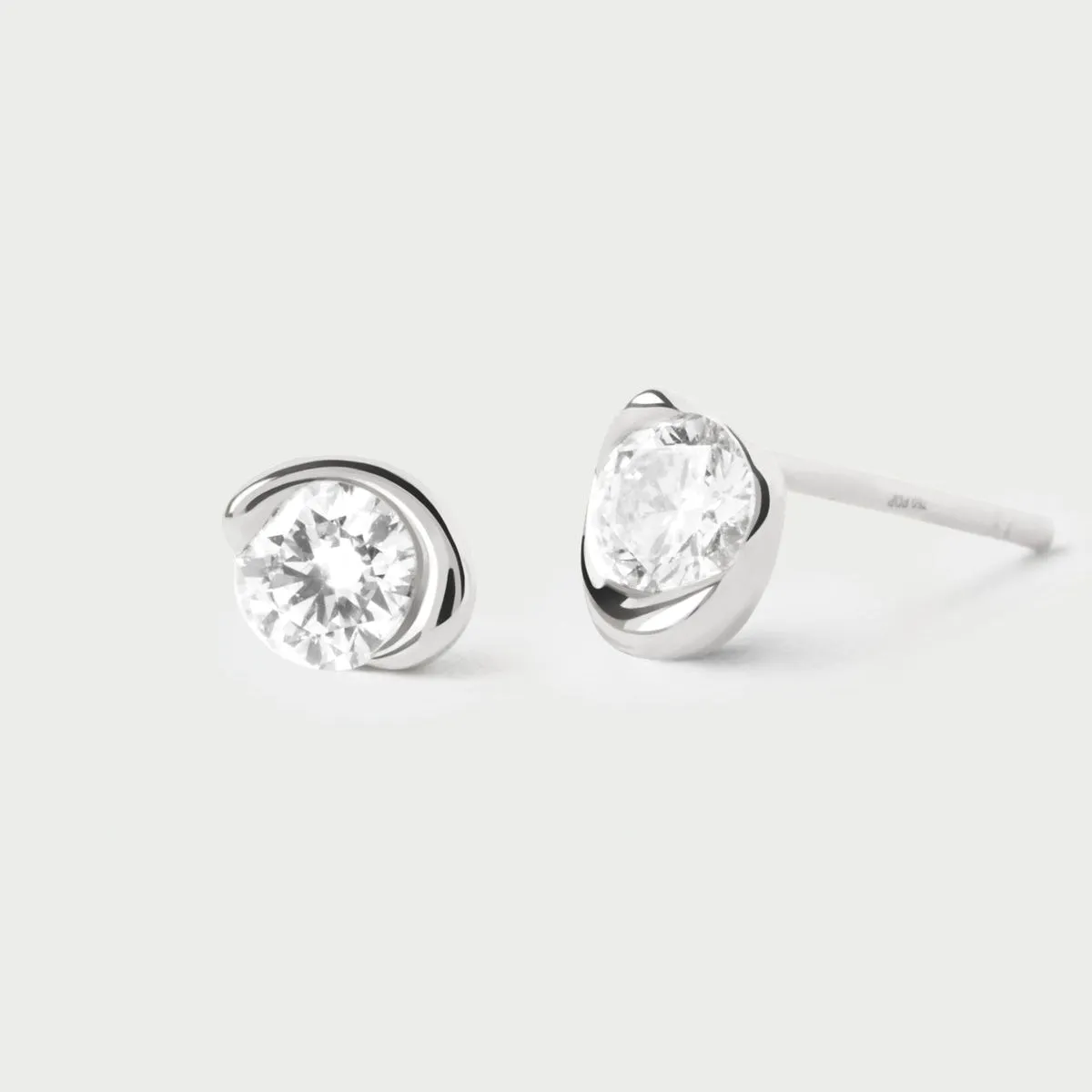 PD Paola Fine 18k Diamond and White Gold Delia Stud Earrings