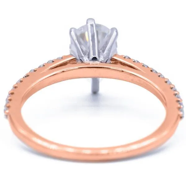 Pear Moissanite 6 Prongs Diamond Accent Ice Cathedral Solitaire Ring