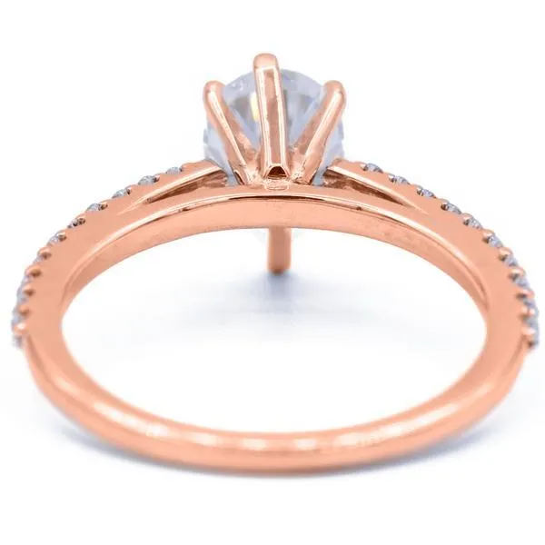 Pear Moissanite 6 Prongs Diamond Accent Ice Cathedral Solitaire Ring