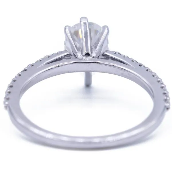 Pear Moissanite 6 Prongs Diamond Accent Ice Cathedral Solitaire Ring