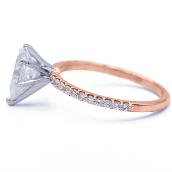 *Pear Moissanite 6 Prongs Diamond Accent Ice Solitaire Ring