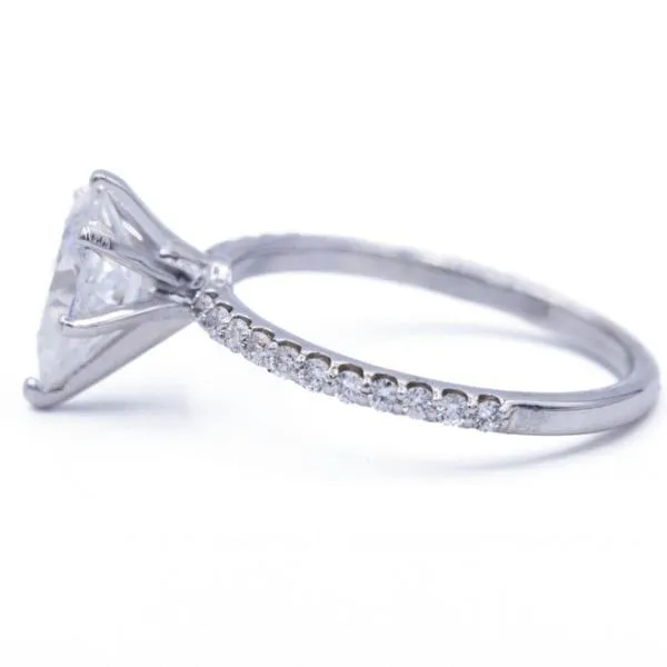 *Pear Moissanite 6 Prongs Diamond Accent Ice Solitaire Ring