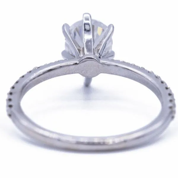 *Pear Moissanite 6 Prongs Diamond Accent Ice Solitaire Ring