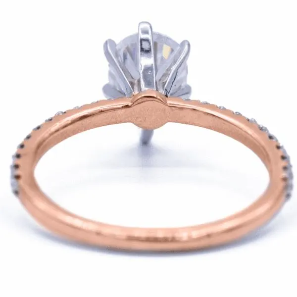 *Pear Moissanite 6 Prongs Diamond Accent Ice Solitaire Ring