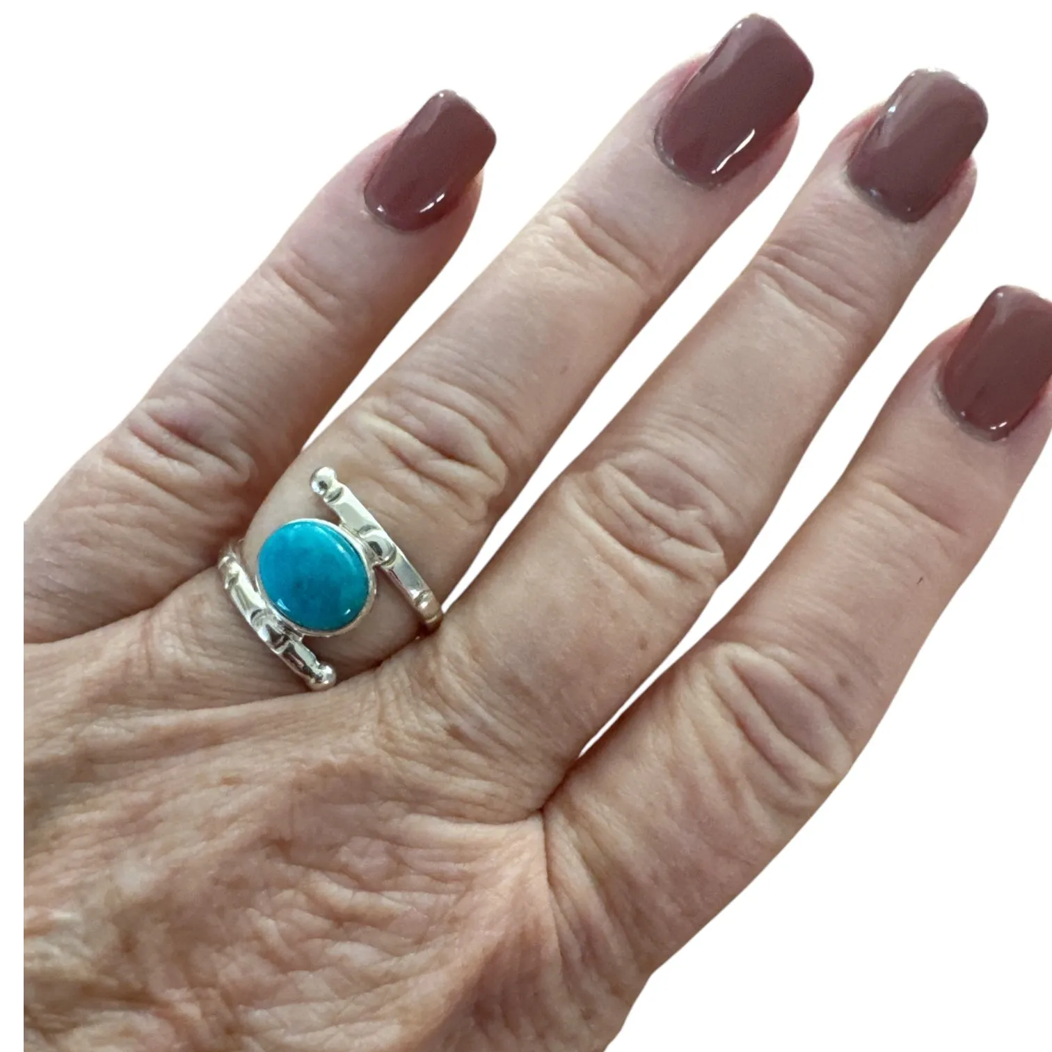 Peruvian Opalina Solid 925 Sterling Silver Ring 6.5