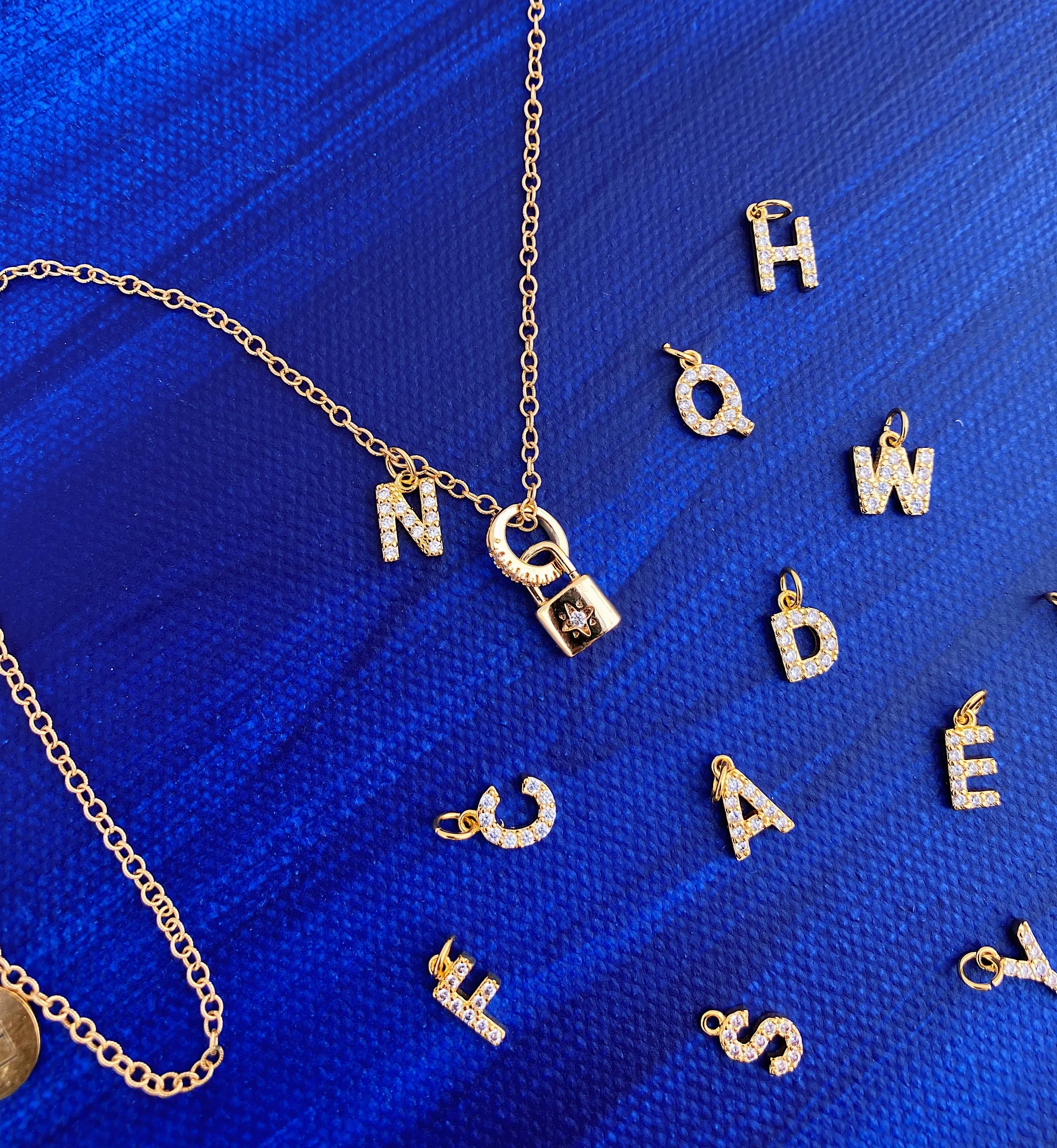 Pindi House Padlock & Initial Necklace