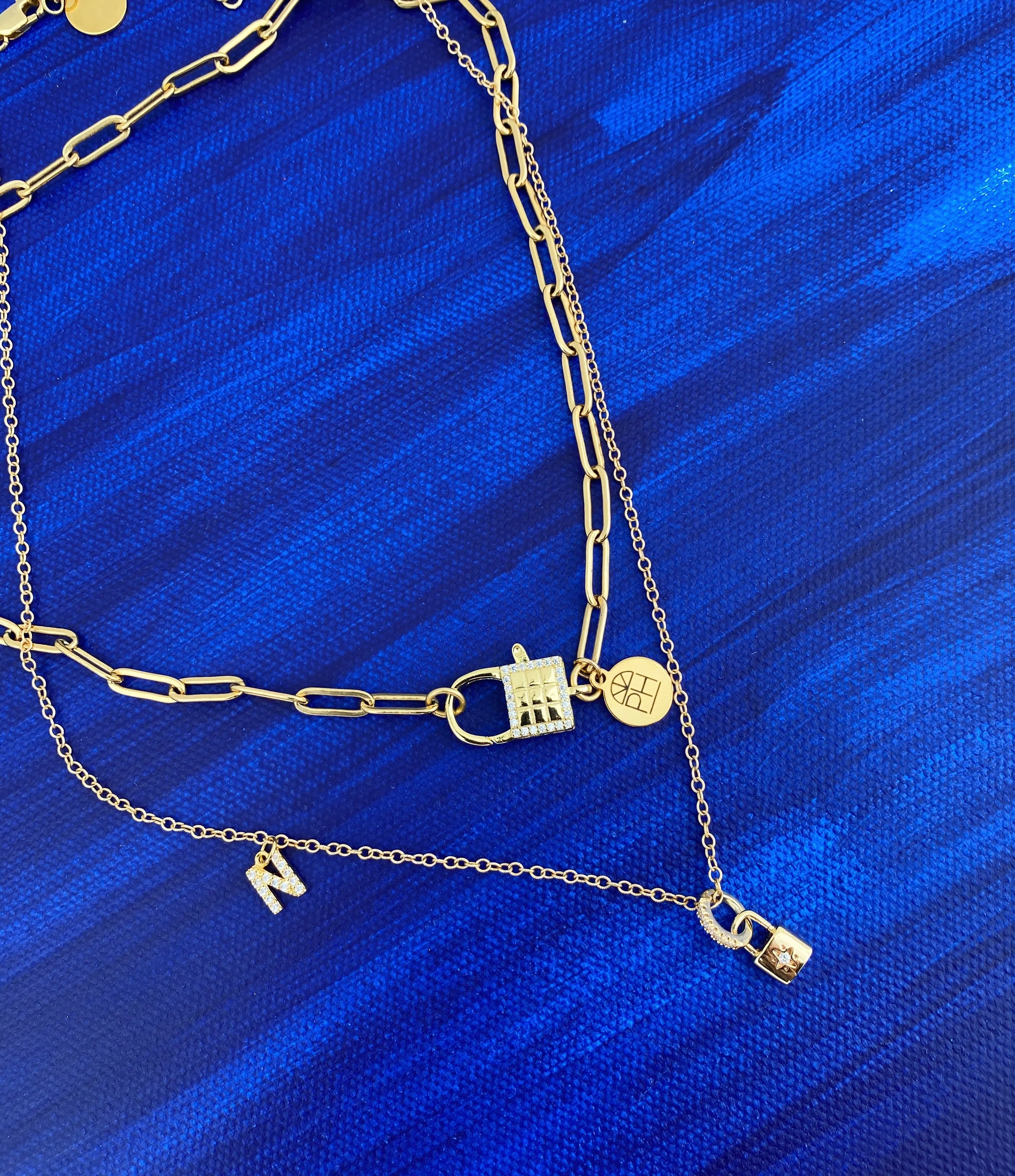 Pindi House Padlock & Initial Necklace