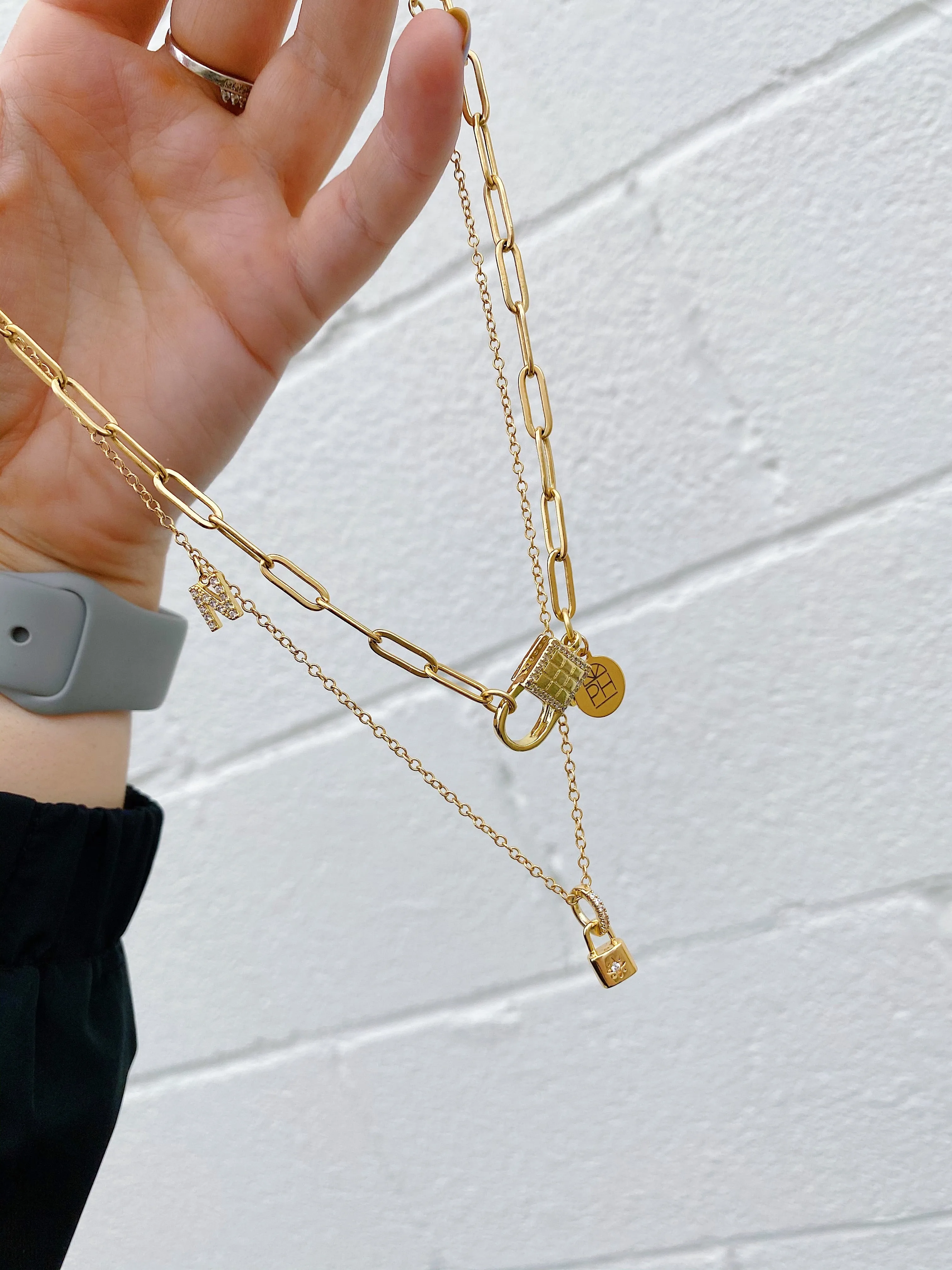Pindi House Padlock & Initial Necklace