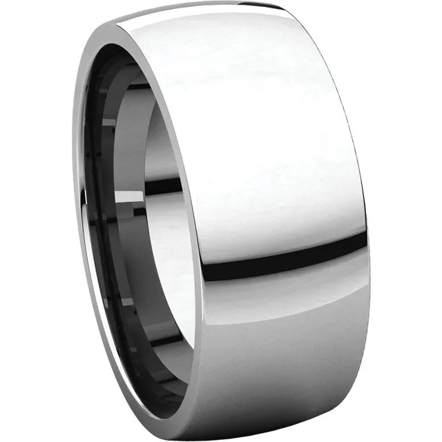 Platinum 8mm Light Comfort Fit Band, Size 9