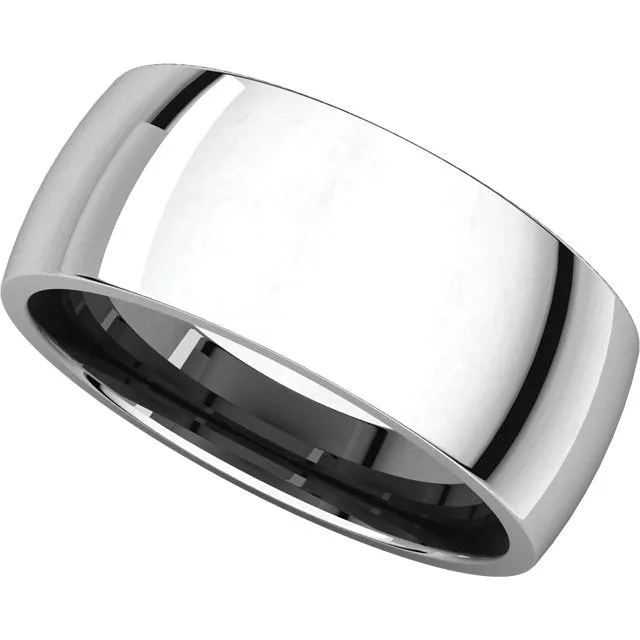 Platinum 8mm Light Comfort Fit Band, Size 9