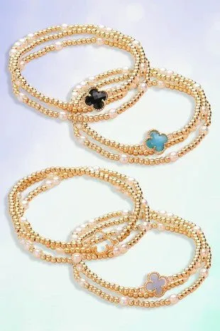 Pointed Pearl Gold Bracelets